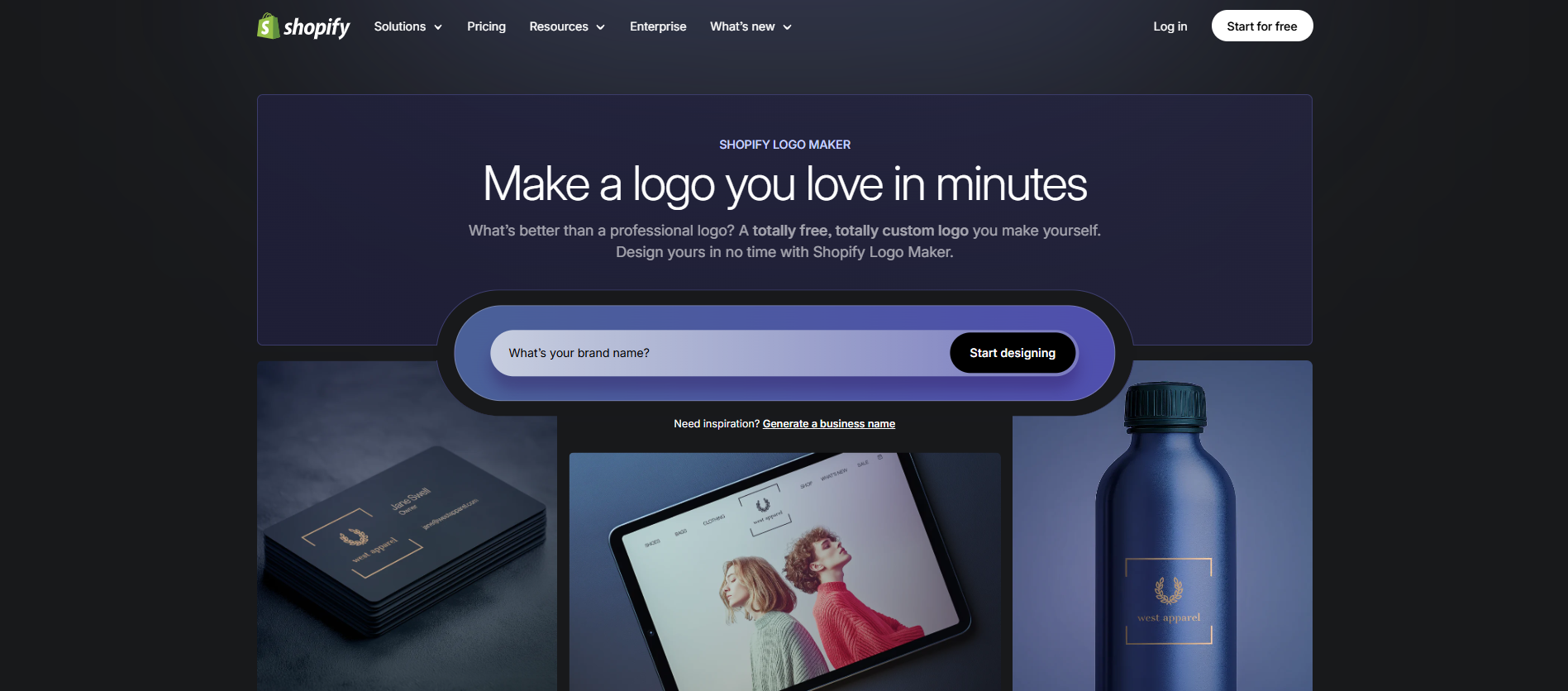 Interface of Hatchful by Shopify - one of the best free AI logo generators