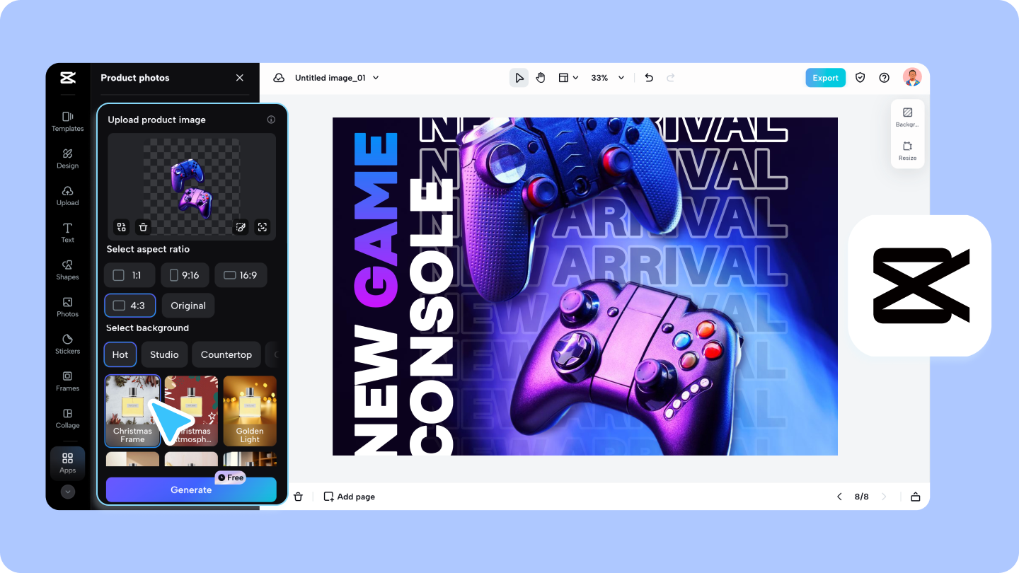 Add Backgrounds for Products Shots