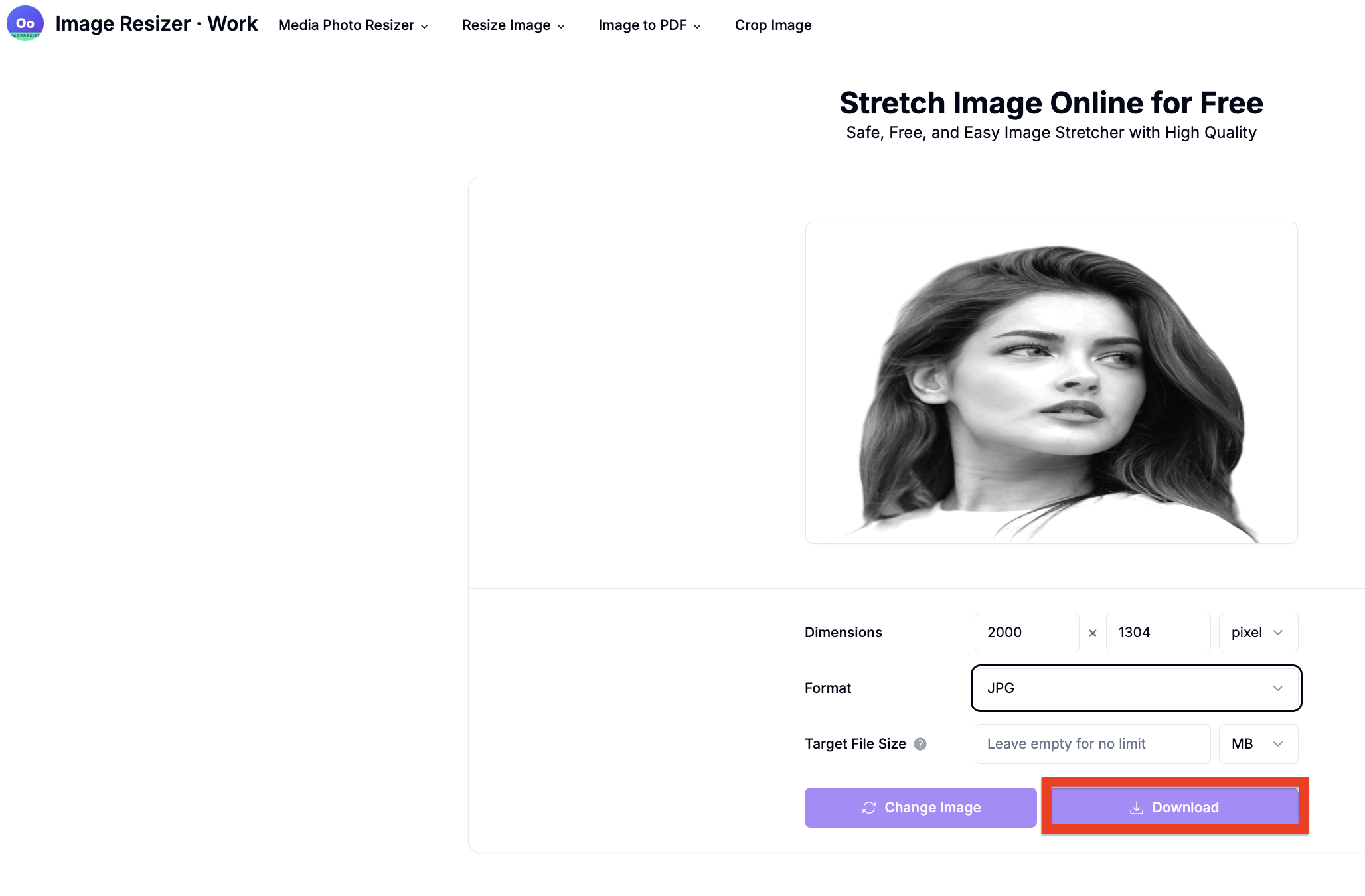 Speichern des gestreckten Bildes