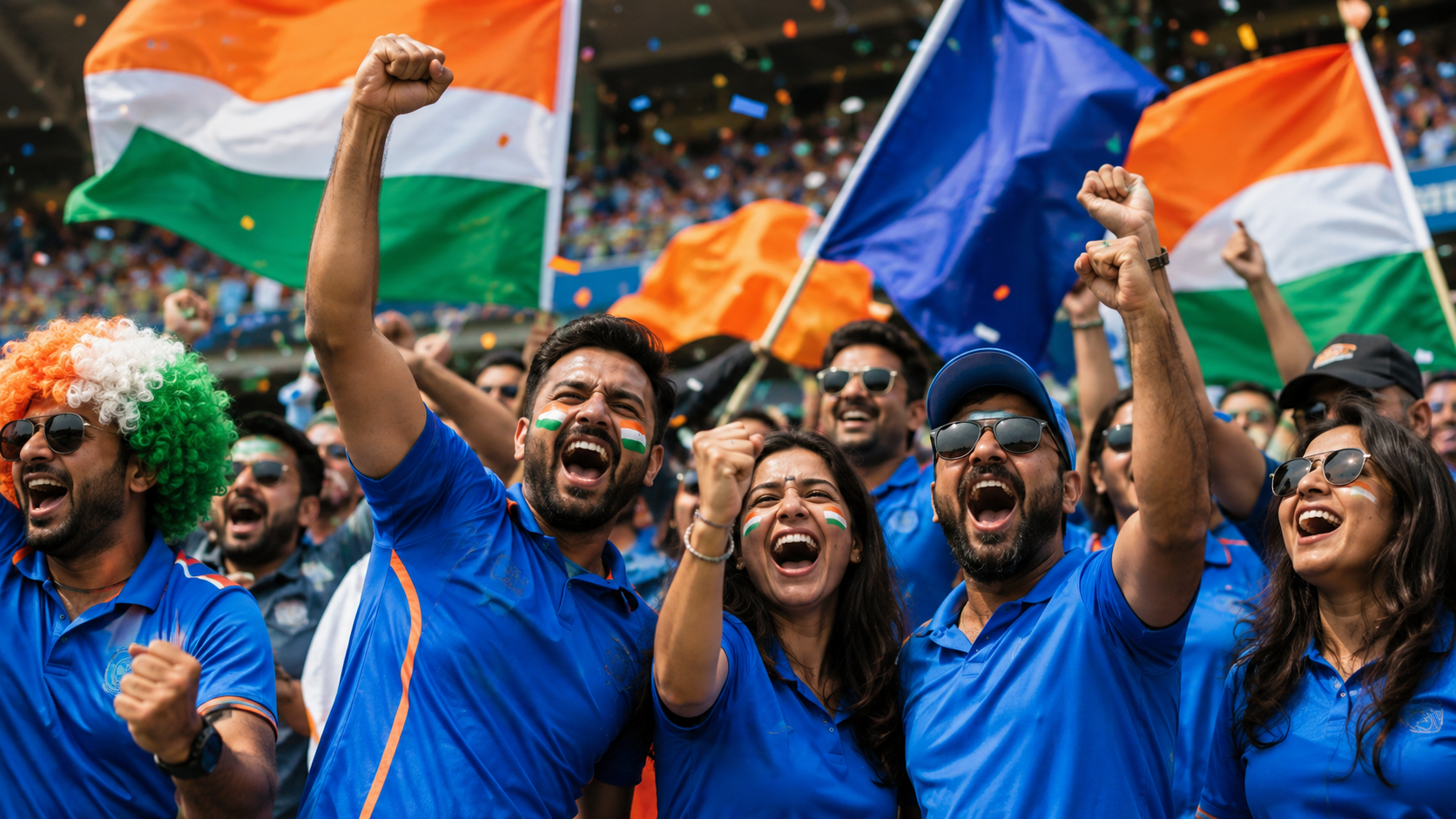 Celebrating Supporters in the Stands for ind vs sl cricket fan prompt