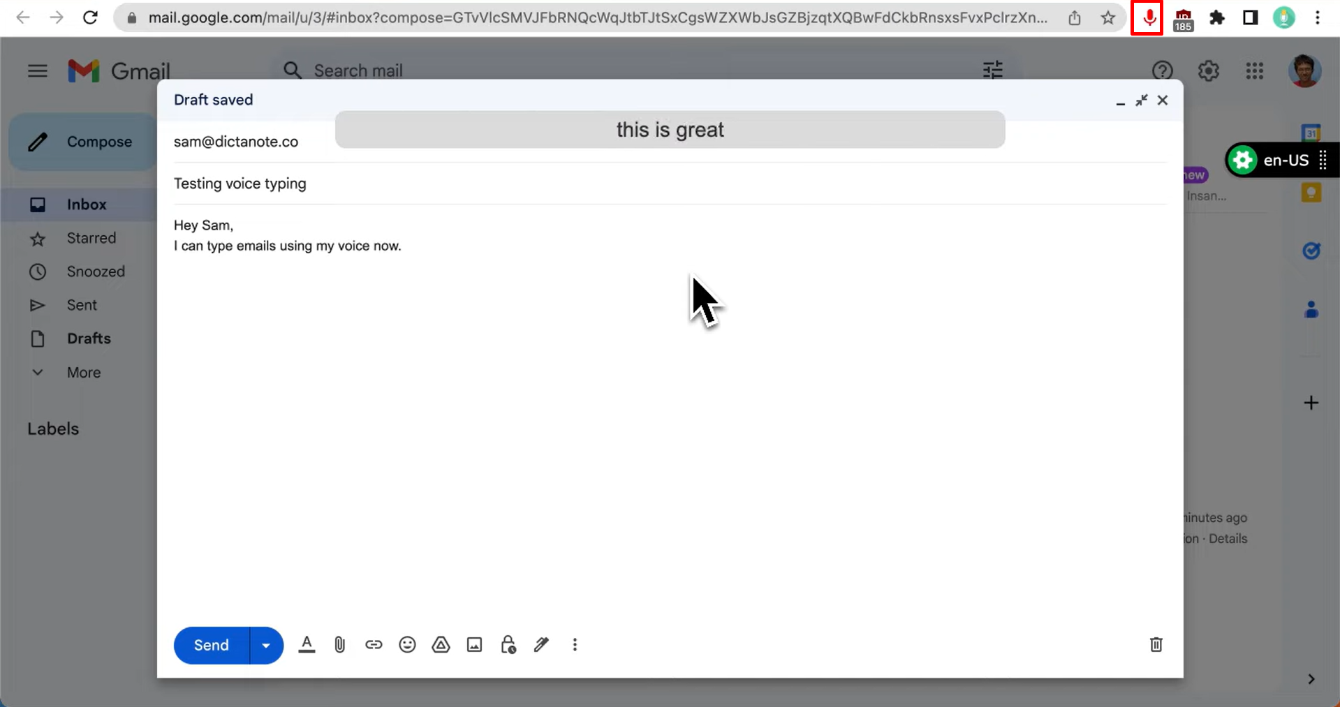 Voice In: la mejor extensión de dictado para texto en Chrome.