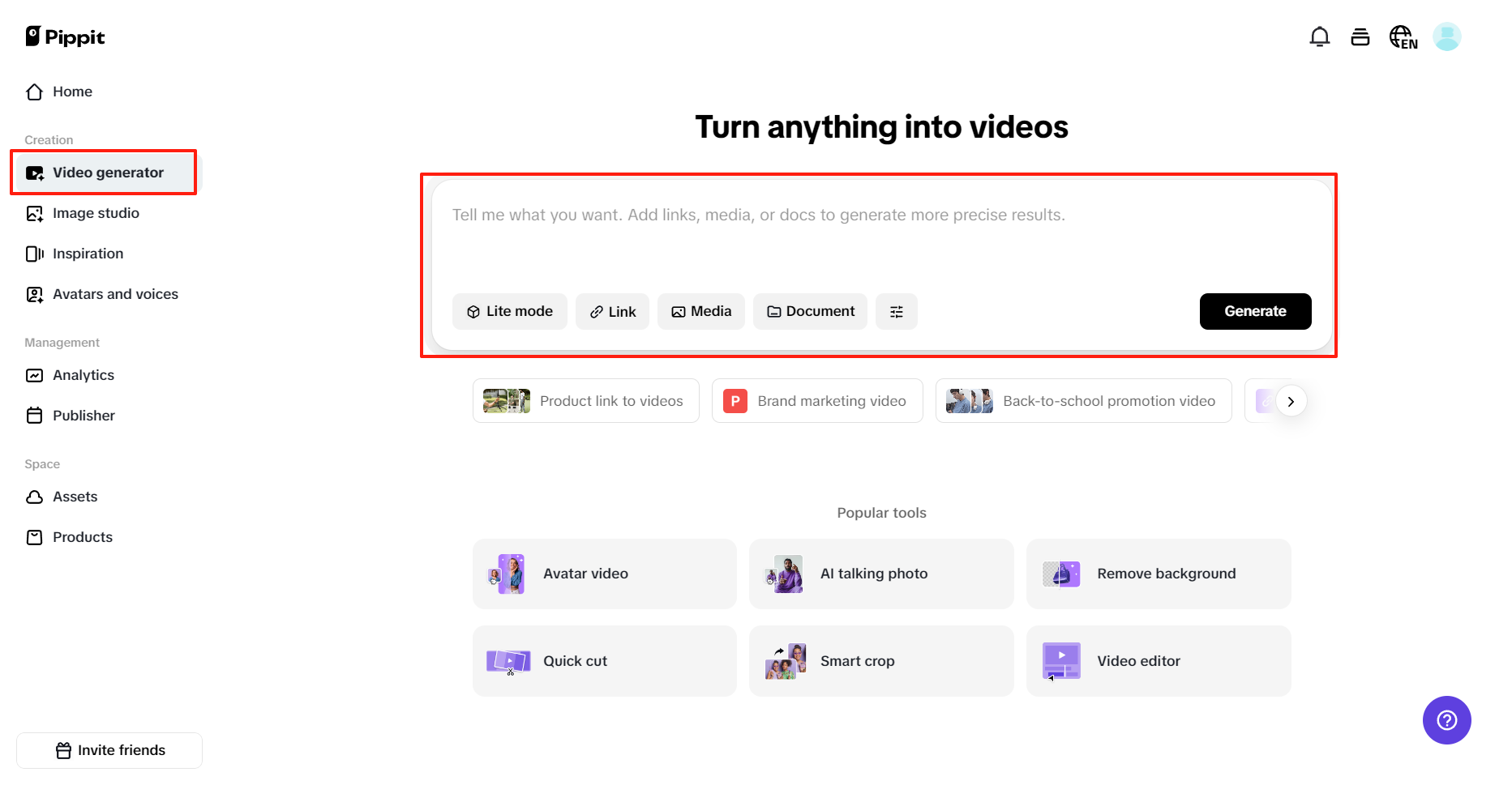 Transforme qualquer coisa em vídeos