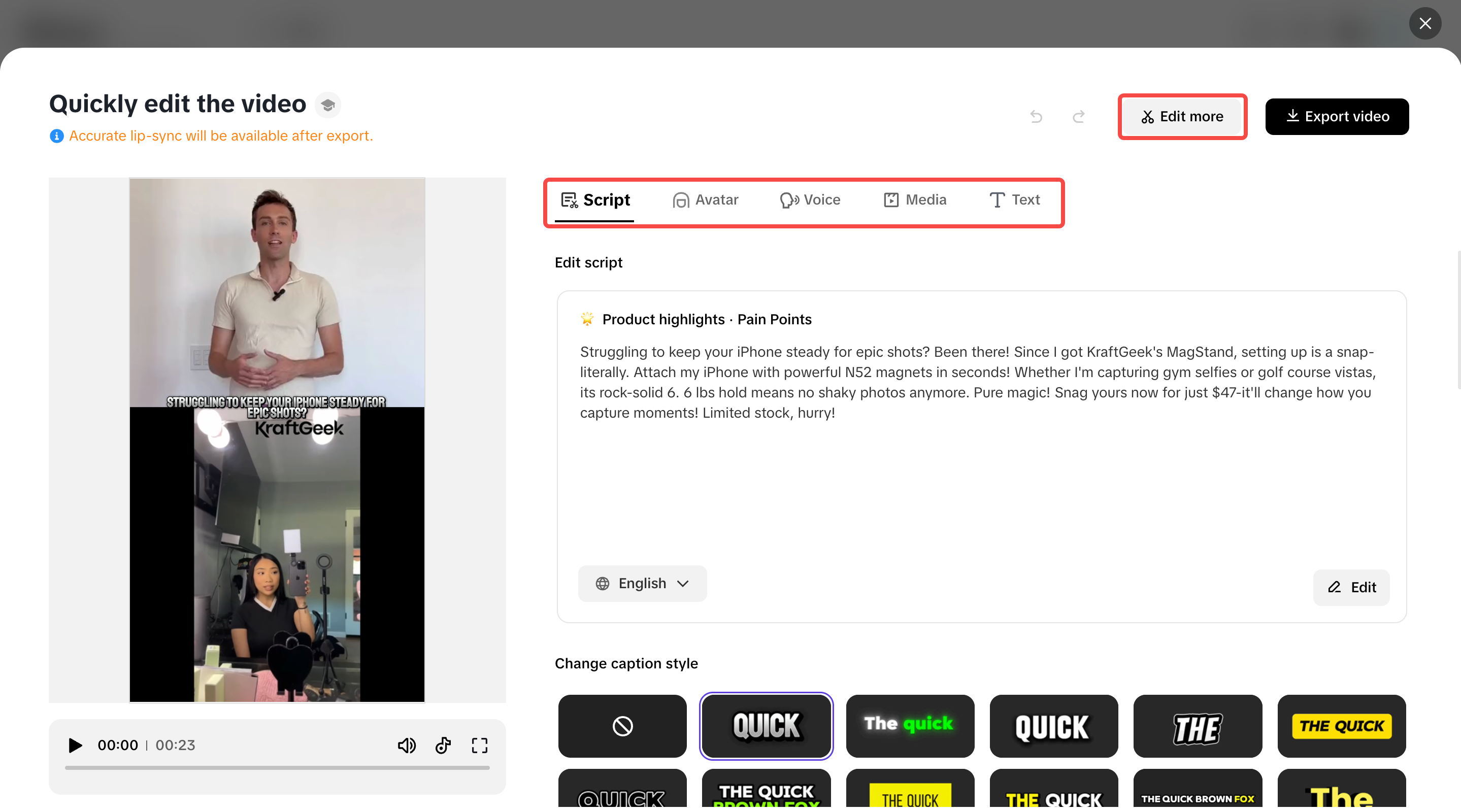 Edit your video