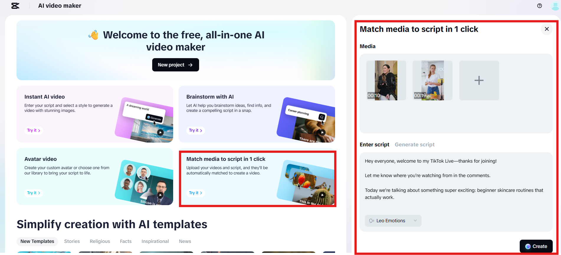 Hozzáférés a Média scripthez illesztése 1 kattintással funkcióhoz