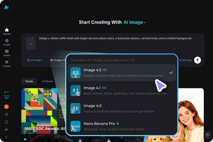 Set the model and generate