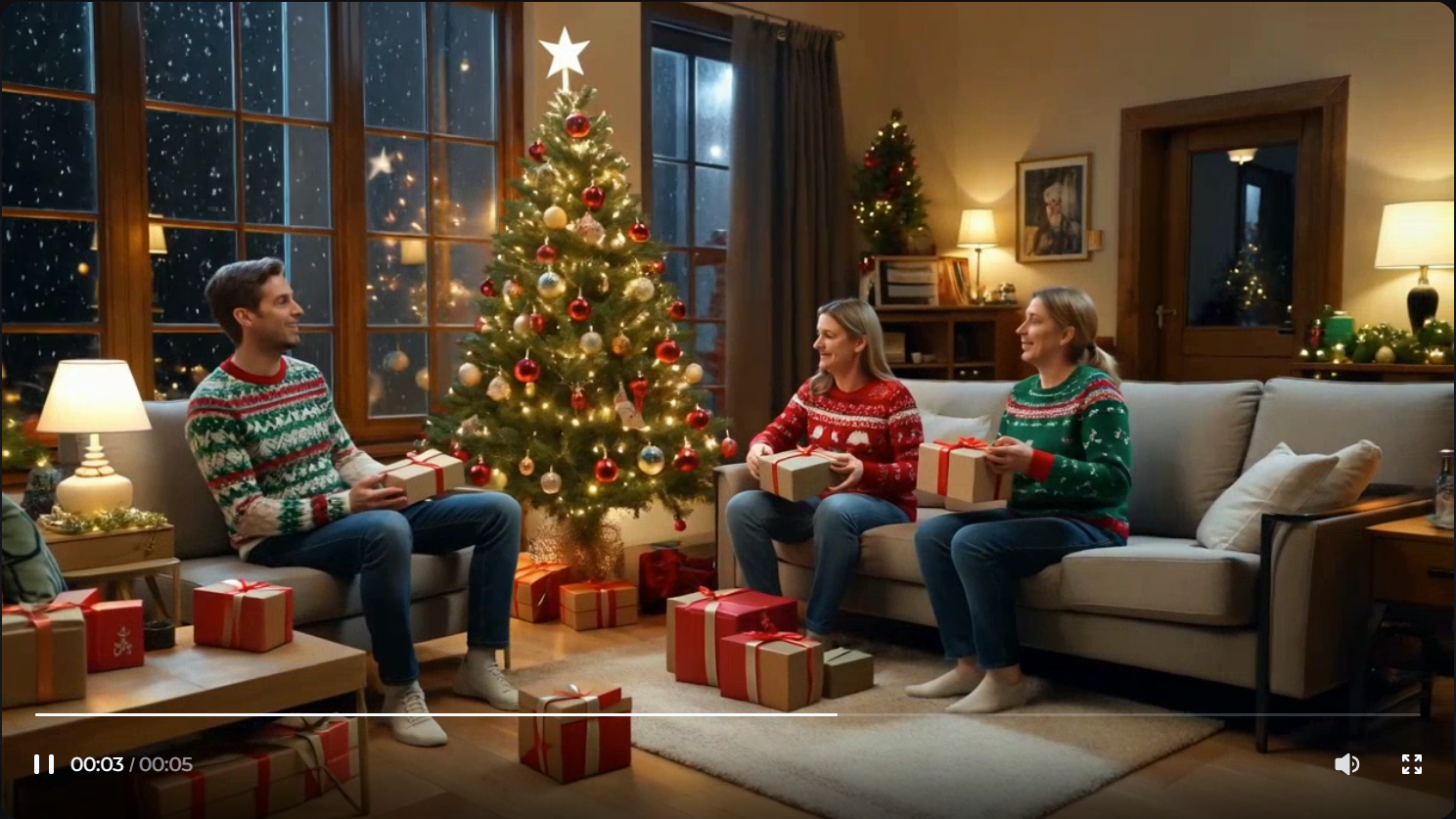 Vidéo de carte de Noël en famille