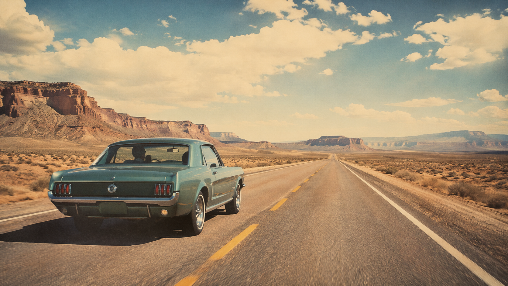 Dreamina 1960s Filter Prompt Beispiel 3: Vintage Road Trip Stimmung