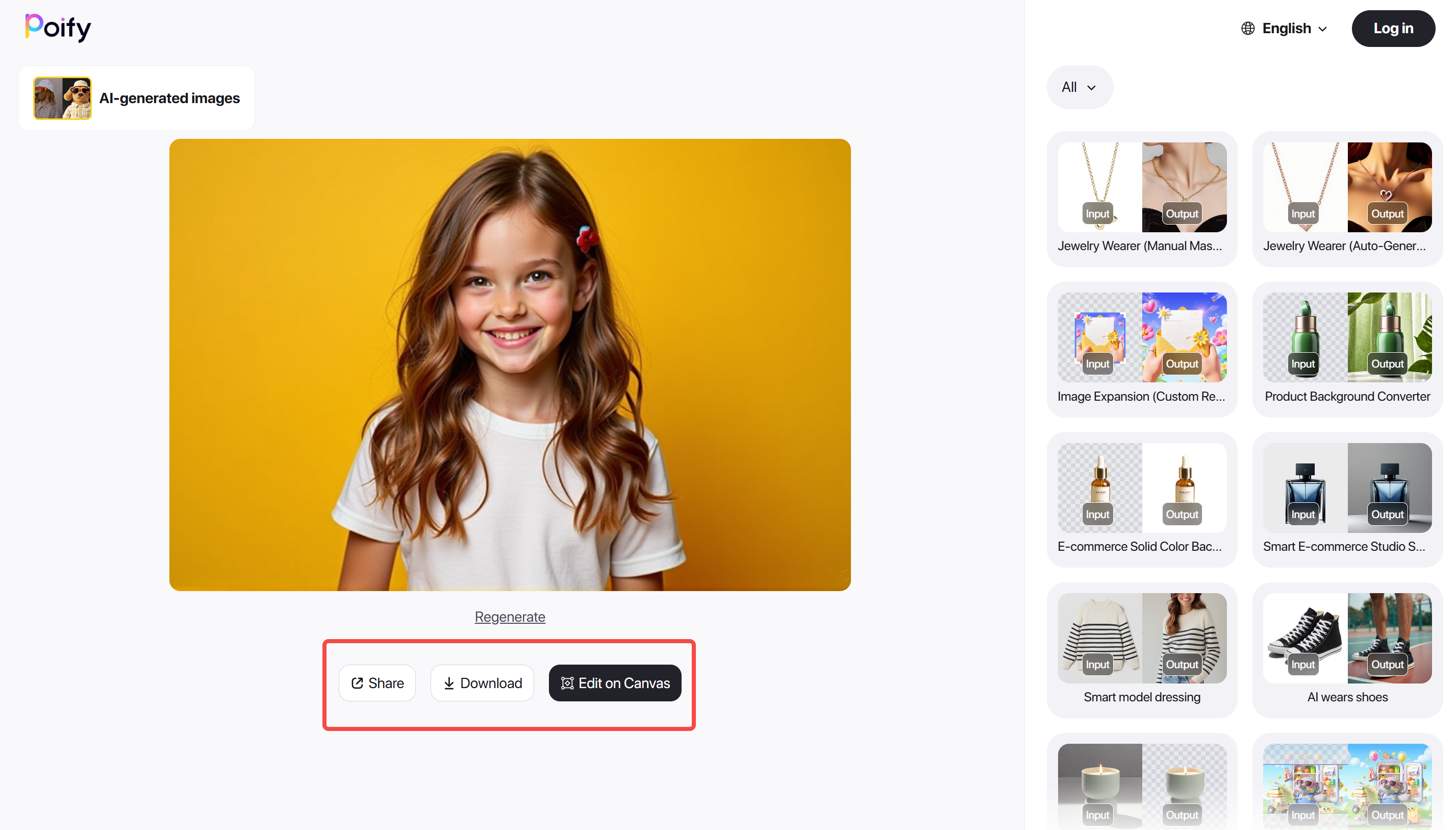 Tải xuống hình ảnh sản phẩm cuối cùng từ Poify