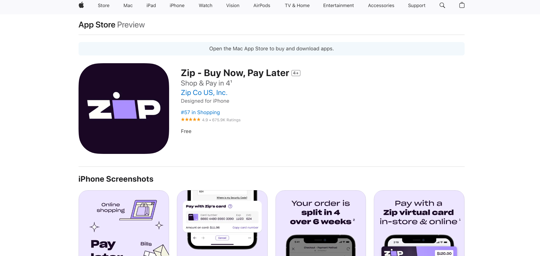 Tải xuống ứng dụng Zip từ App Store