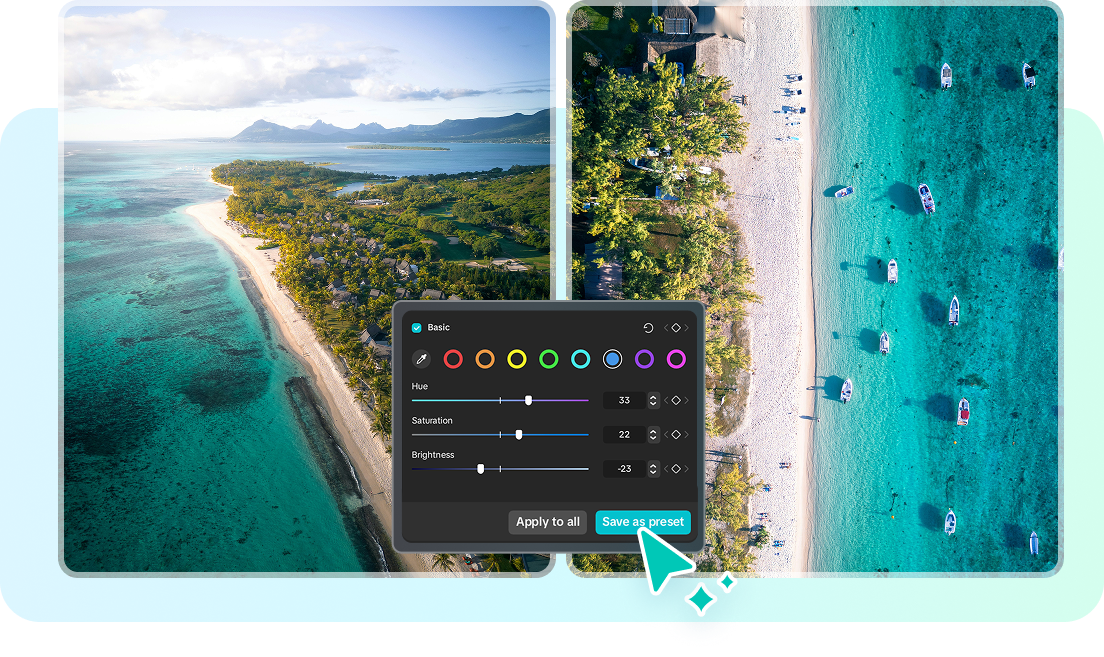 Saving HSL color presets in CapCut for quick reuse