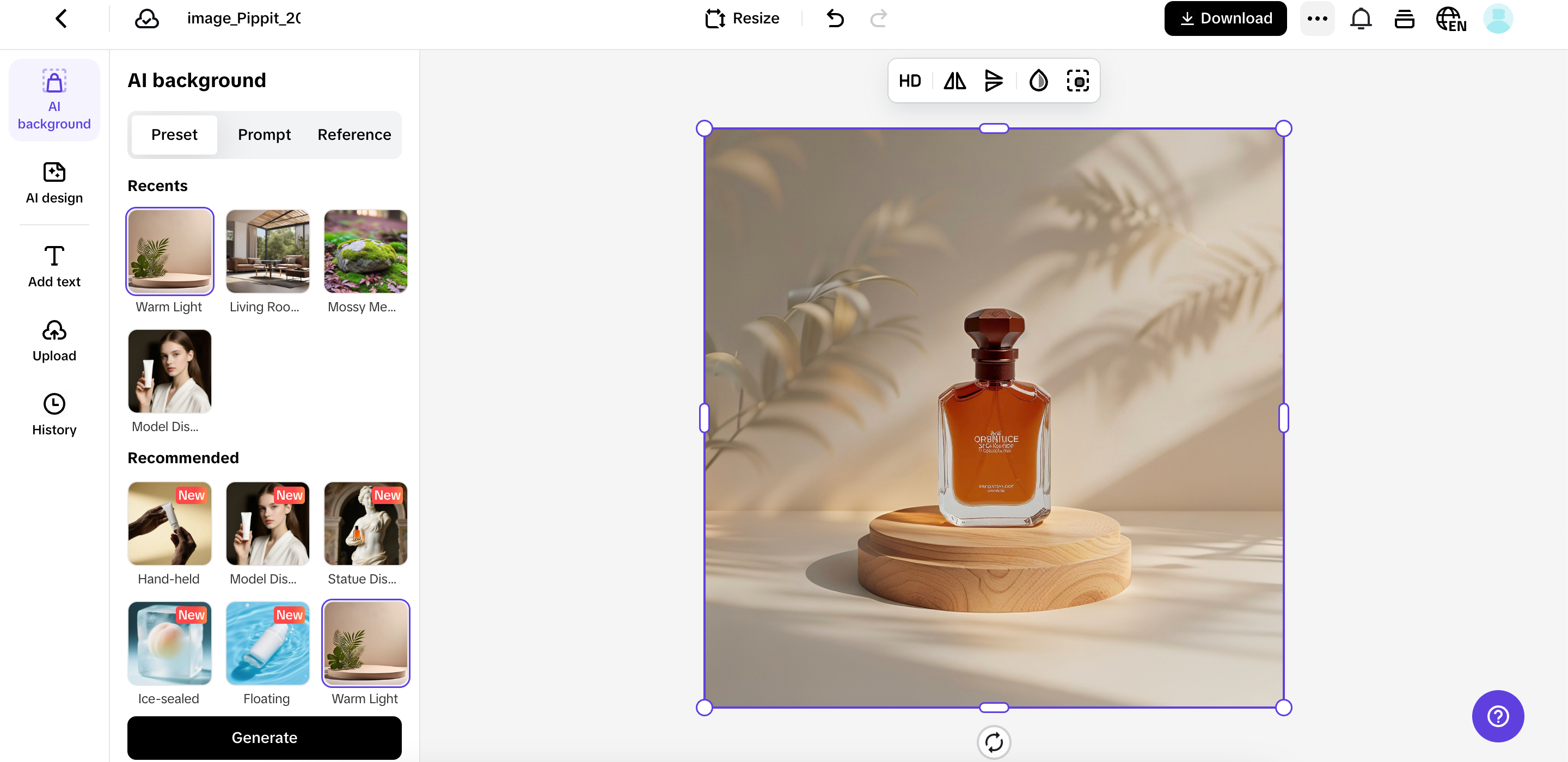 AI-powered backgrounds