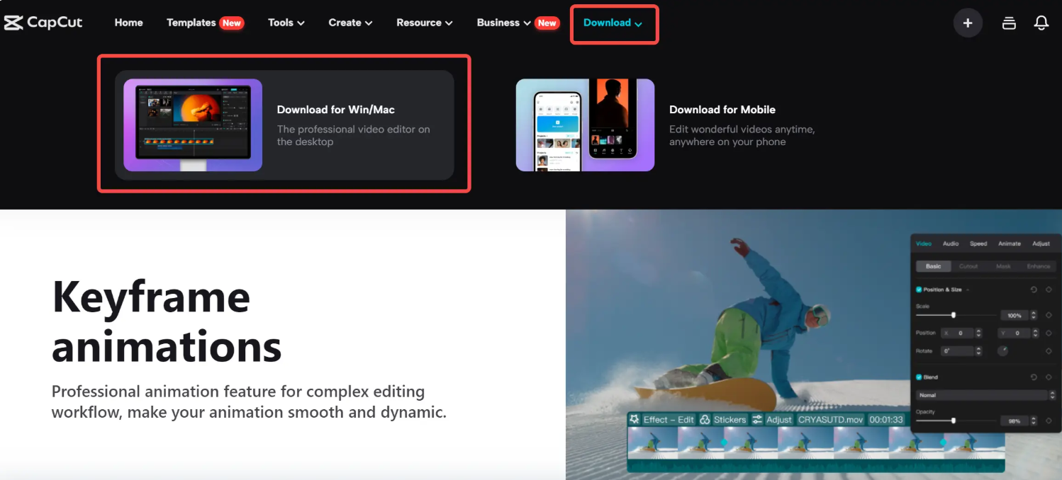 CapCut download for Mac