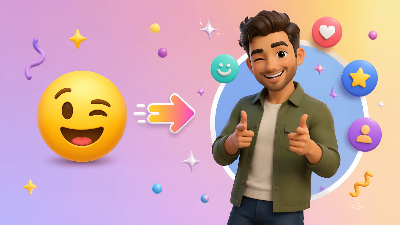 Dreamina Turn Photo into Emoji prompt example 5: 3D Emoji Portrait