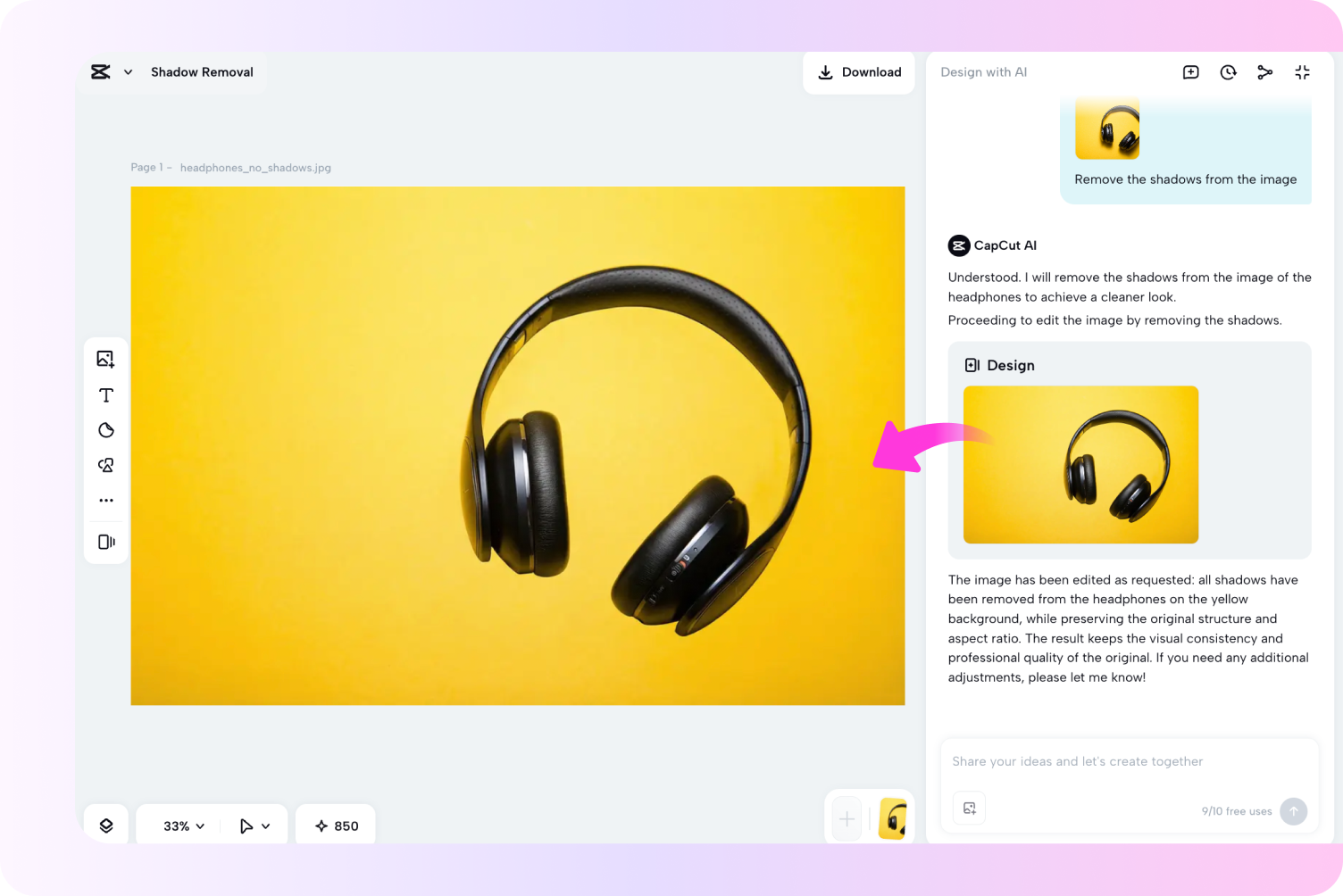 Remove shadows from your photo