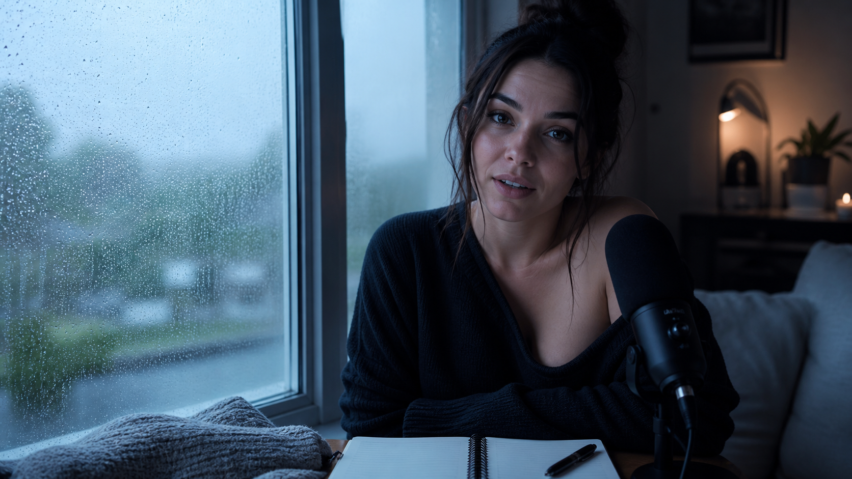 Geständnis des verregneten Fensters