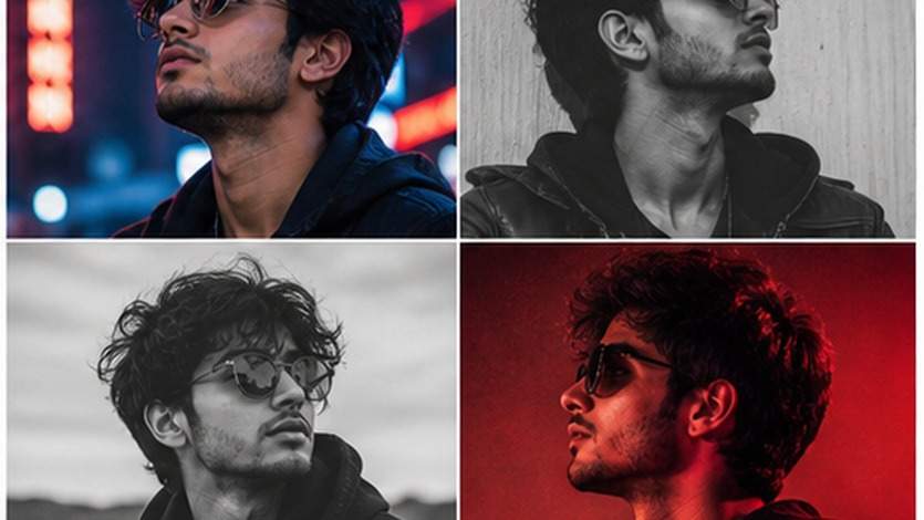 Junge Einstellung Collage