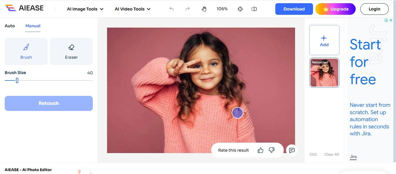 AI Ease - aplikasi retouch wajah gratis