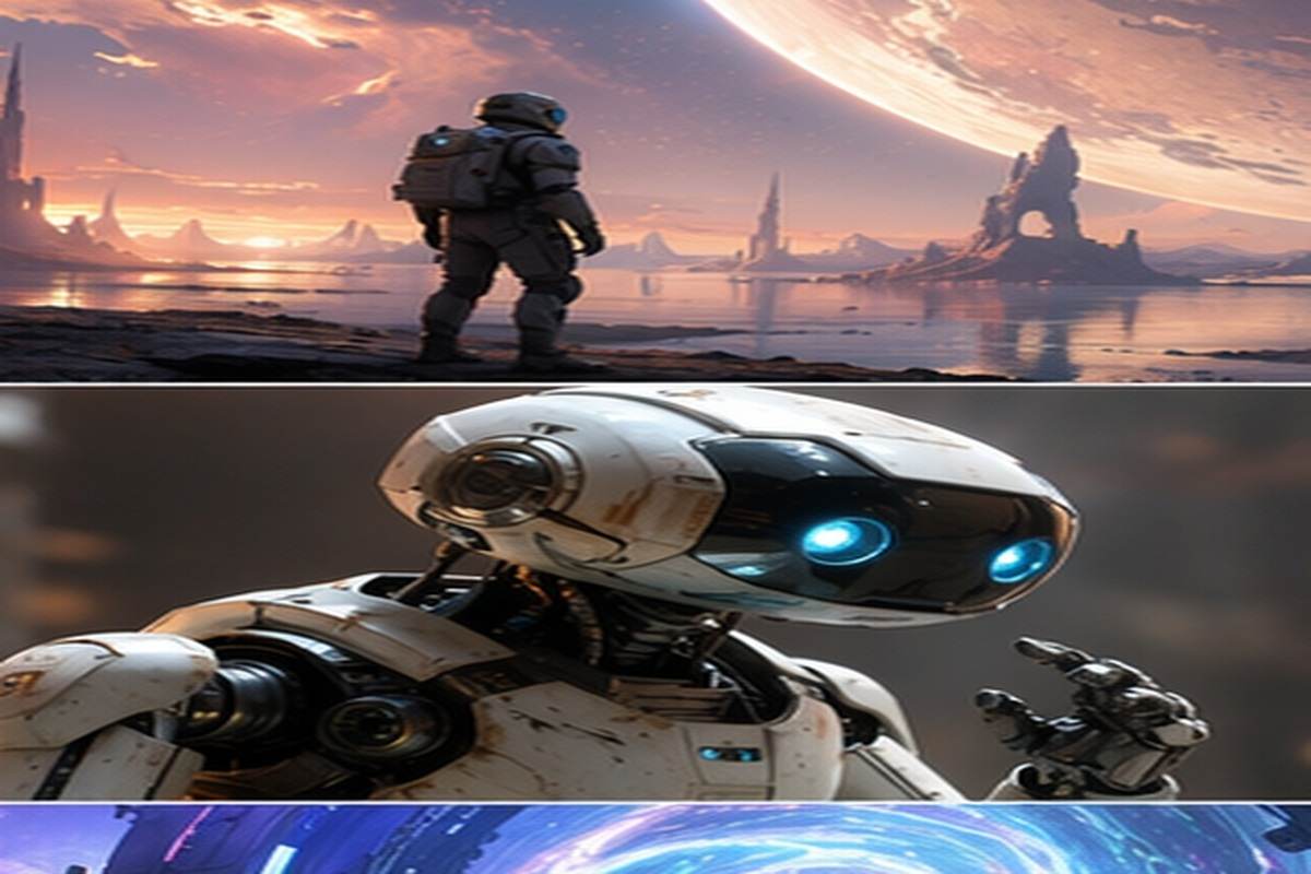 Sci Fi短編物語ジェネレーター アイデアを入力して関連するビジュアルを作成