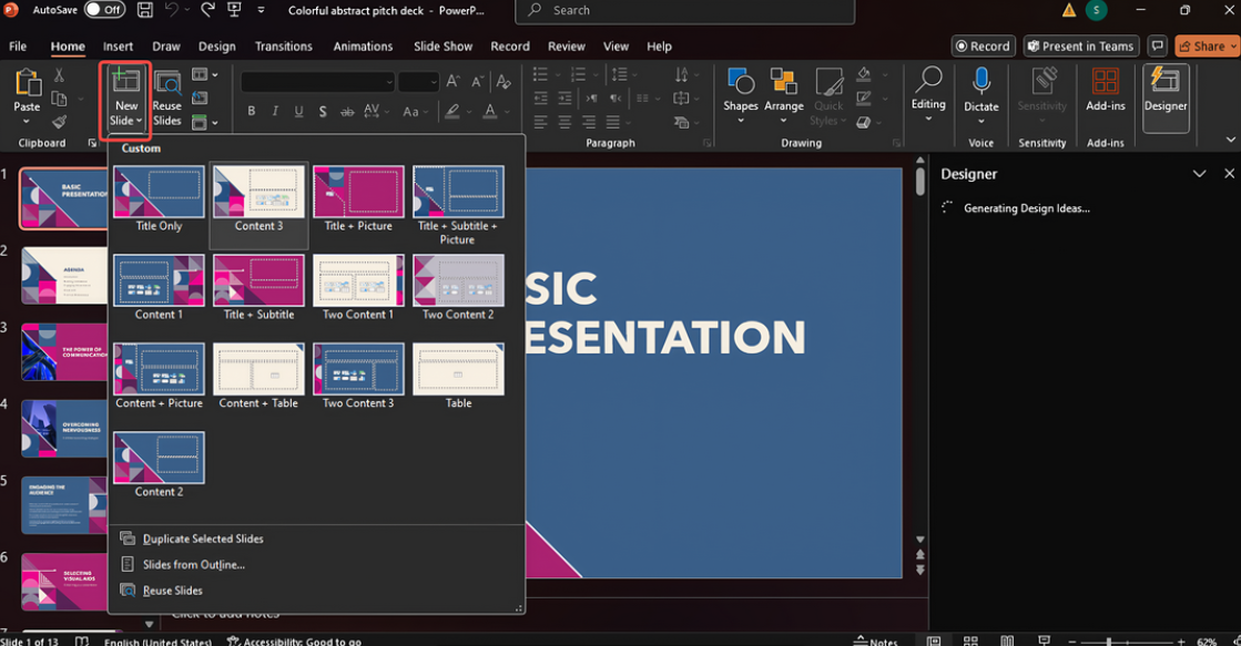 Zvolte rozložení snímku