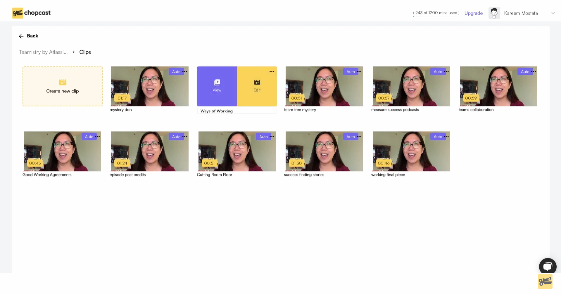 Review the generated clips