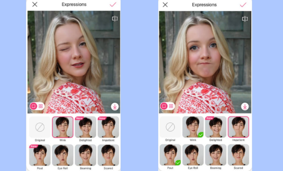 YouCam Makeup expression changer