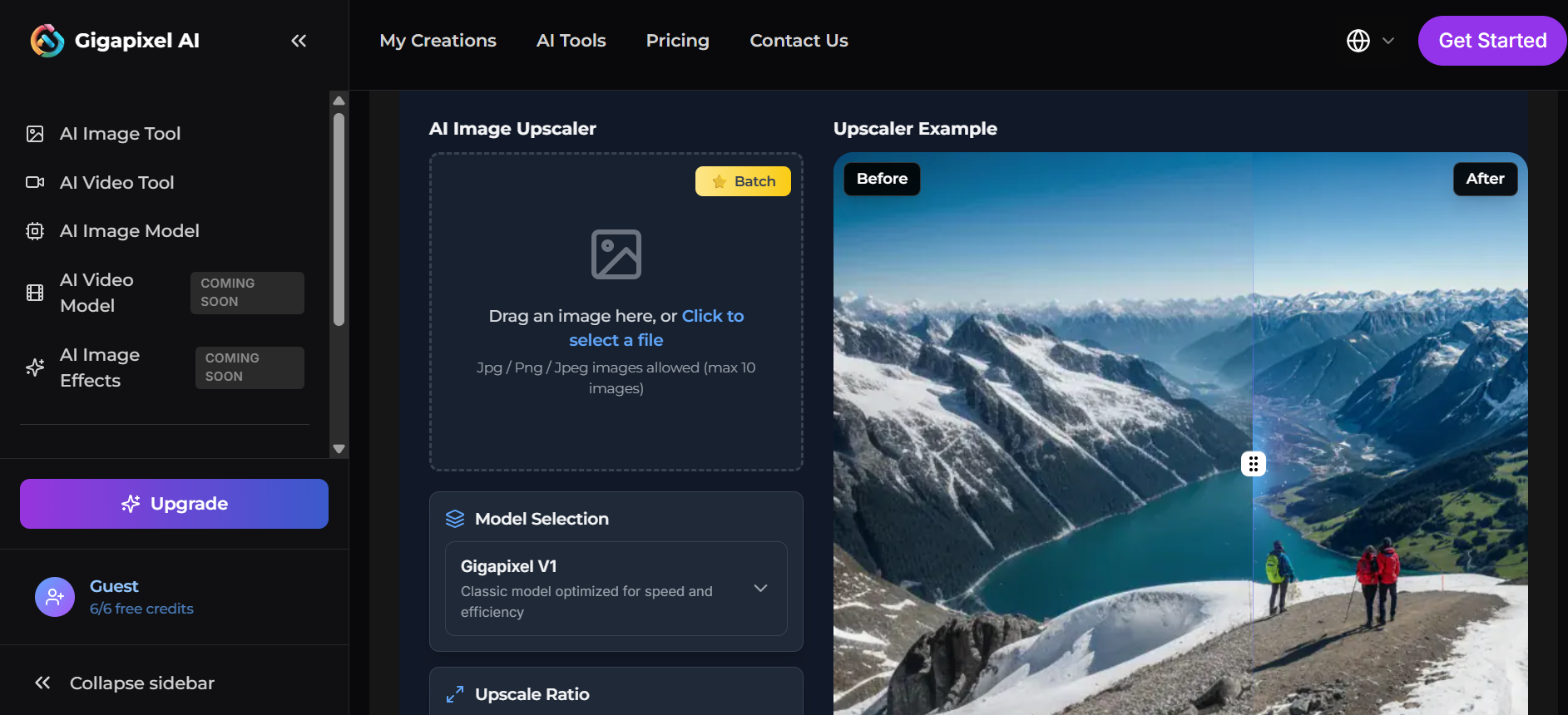 Giao diện Gigapixel AI