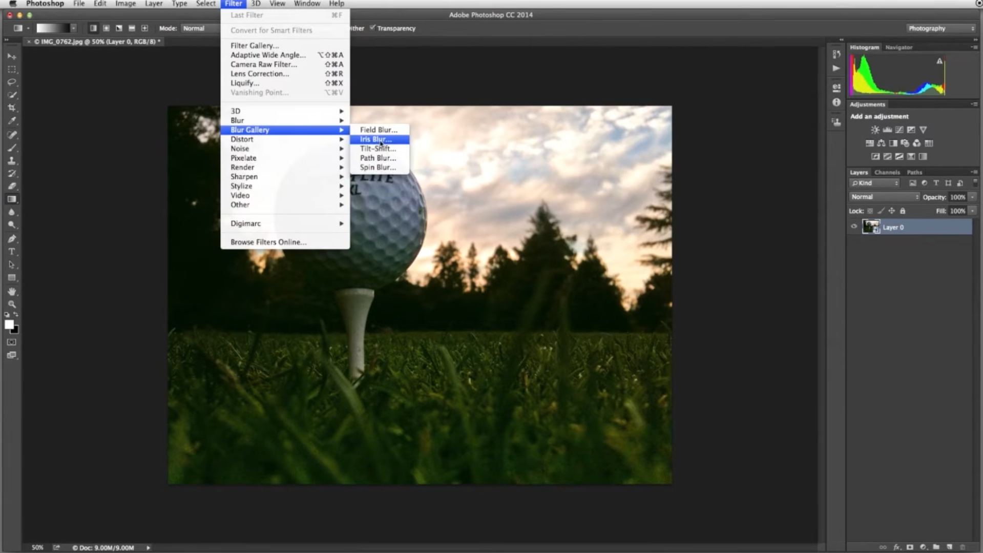 Open the Blur Gallery