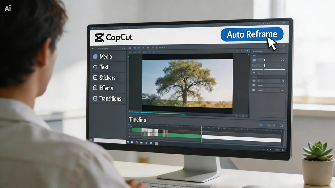 Reencuadre automático activado CapCut