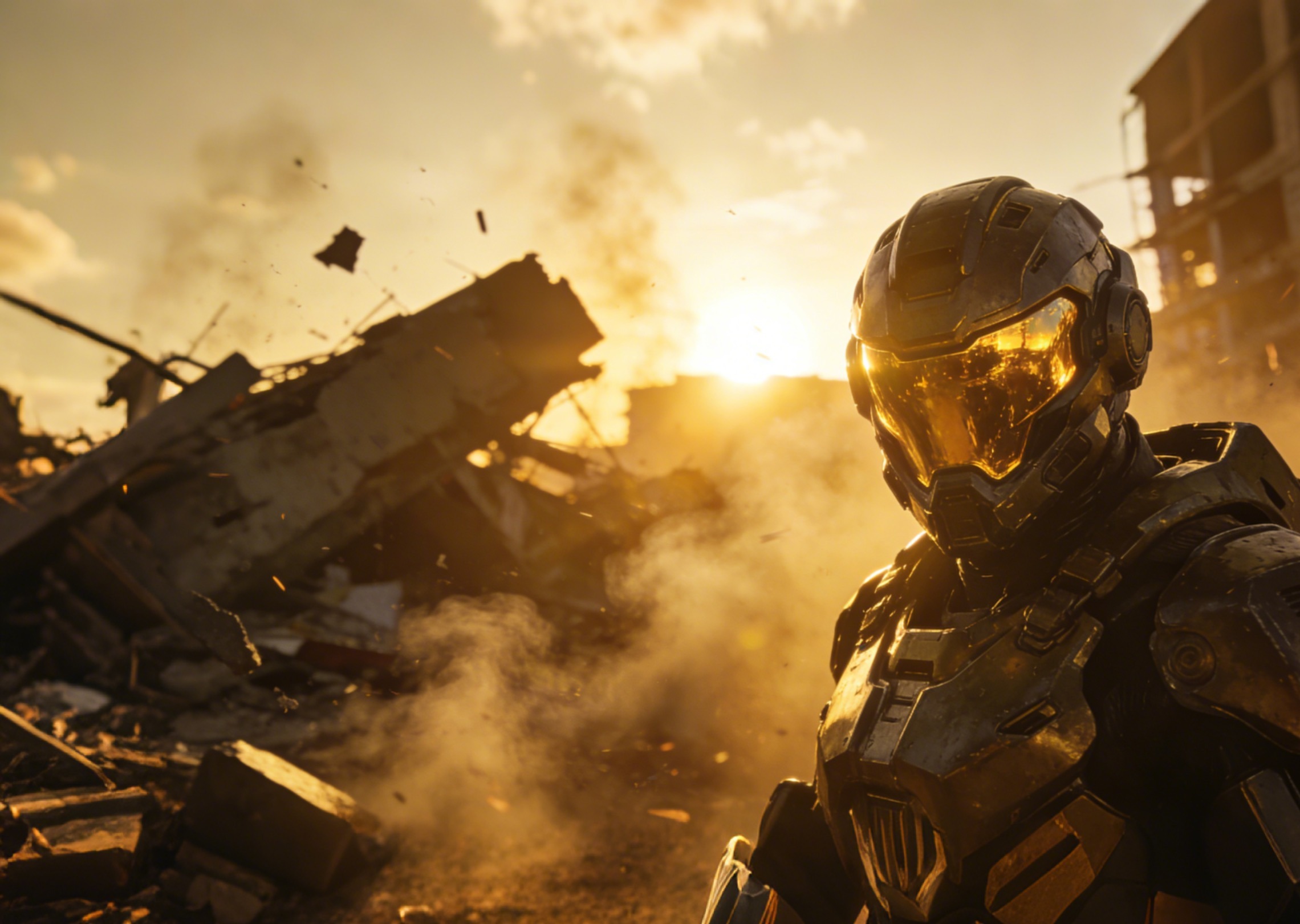 Futuristic armored warrior