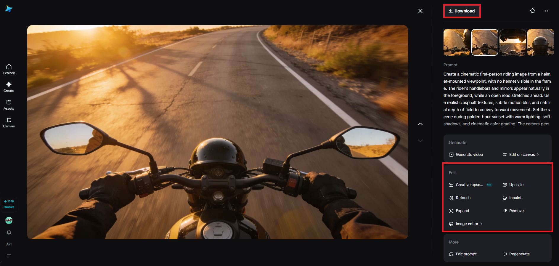 Preview, refine, and download your image
