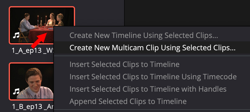 Çok kameralı klipler oluşturun