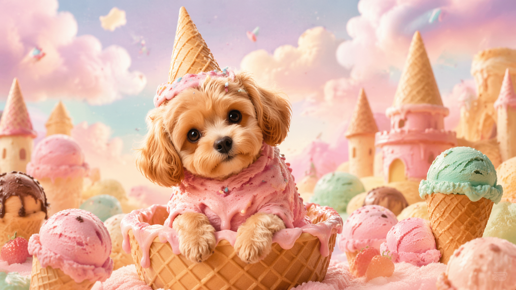 Dreamina AI Eiscremefilter Prompt Beispiel 2: Sommer Dessert Szene