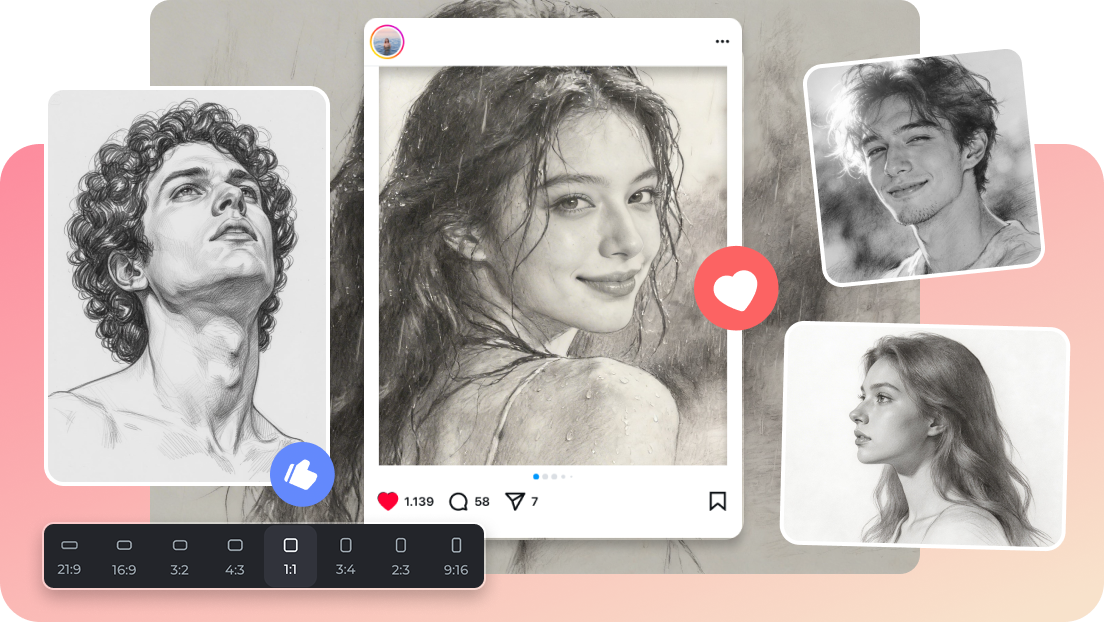 照片以高解析度免費線上素描
