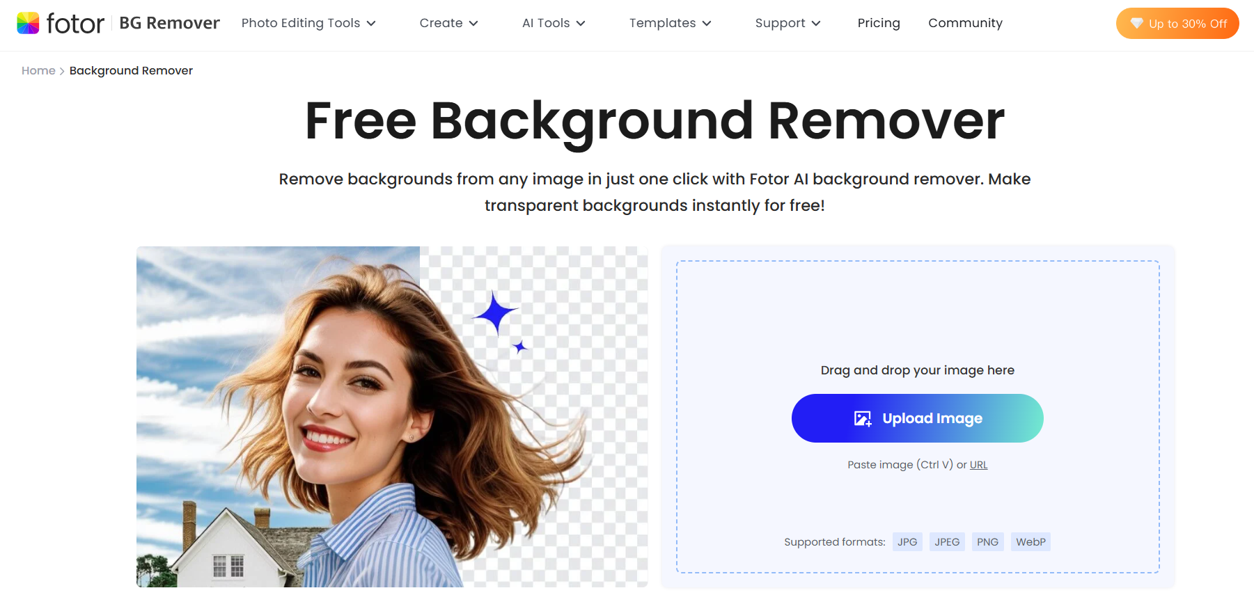 delete the background of an image using Fotor
