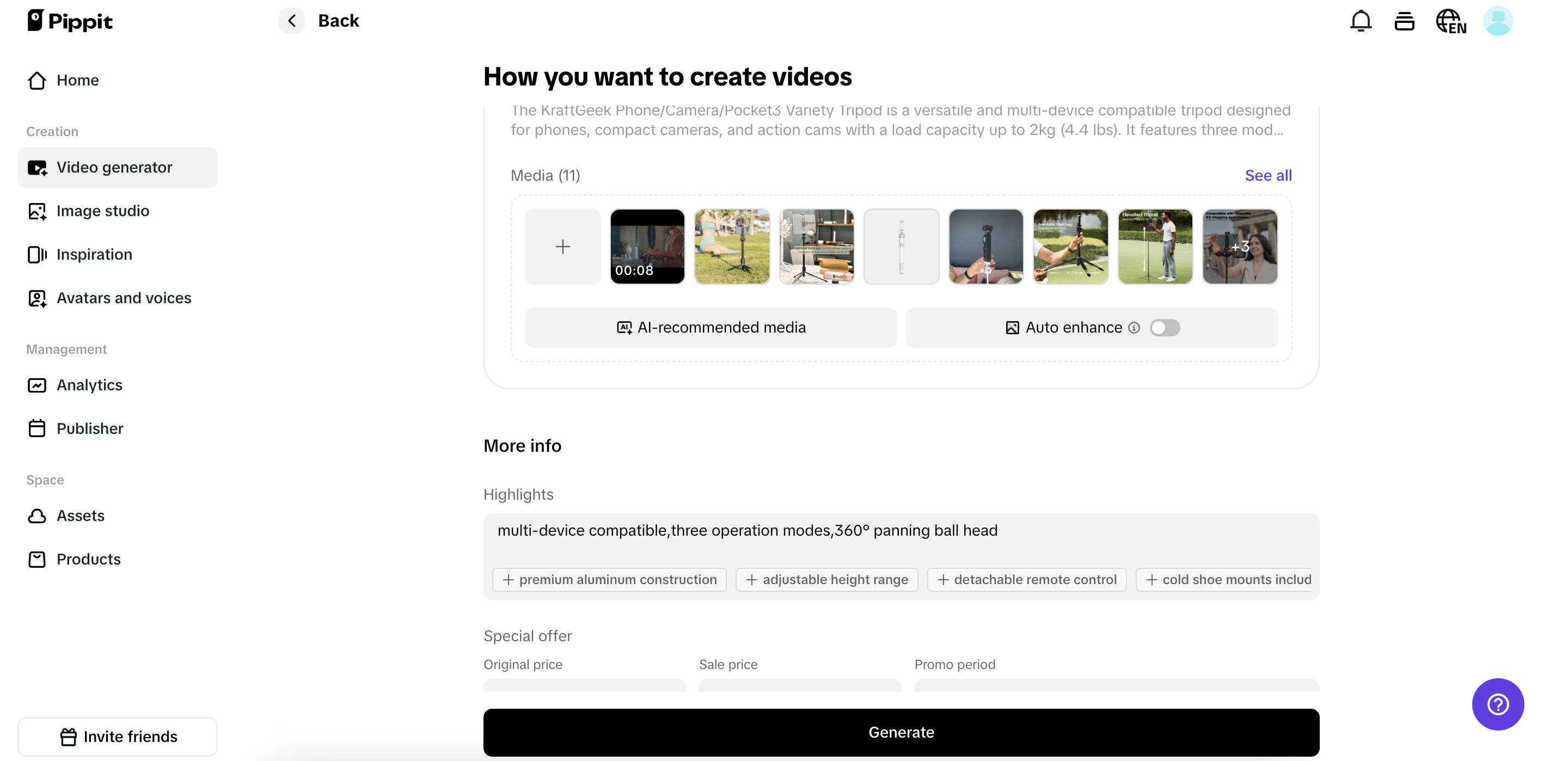 Personalize as configurações de vídeo