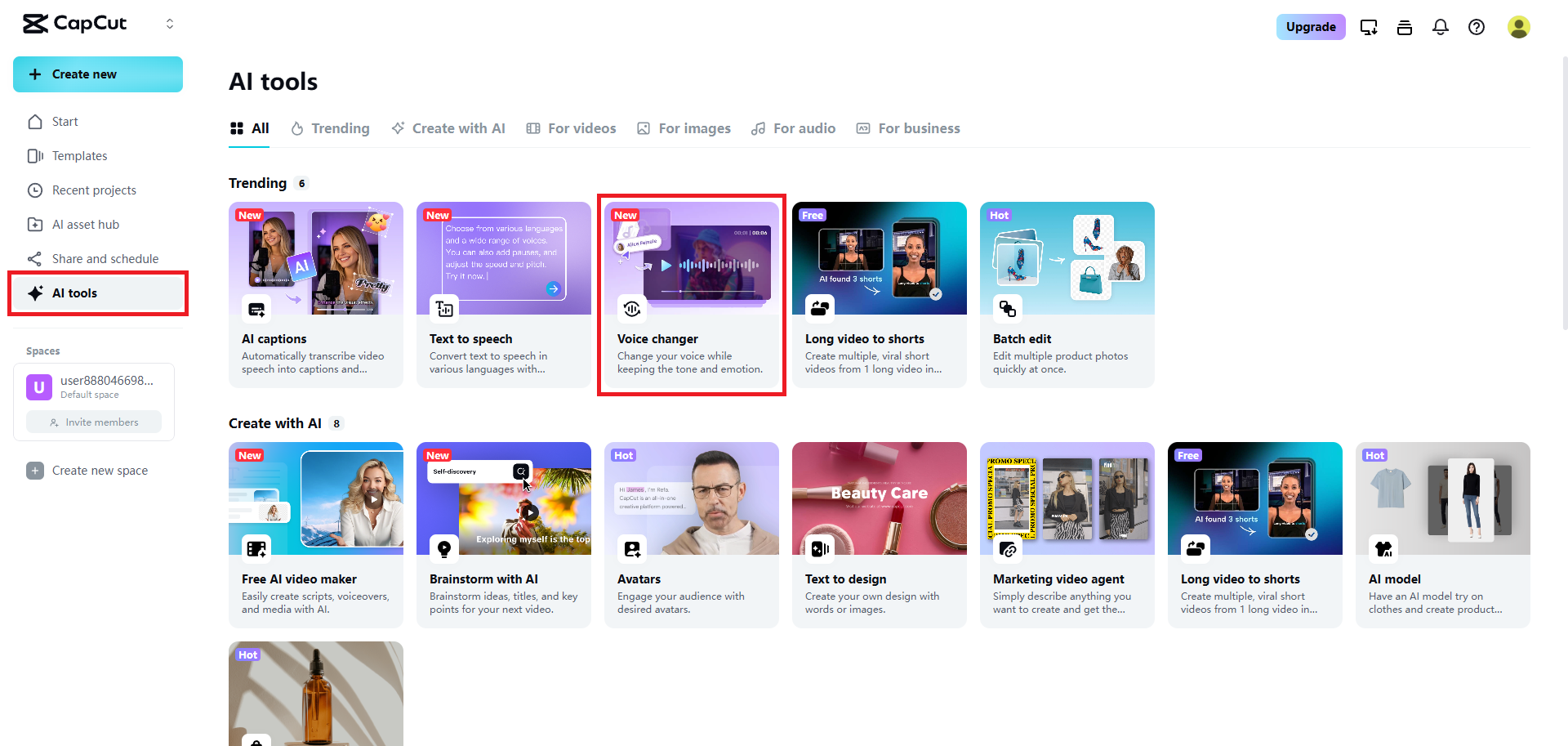 Access the voice changer function
