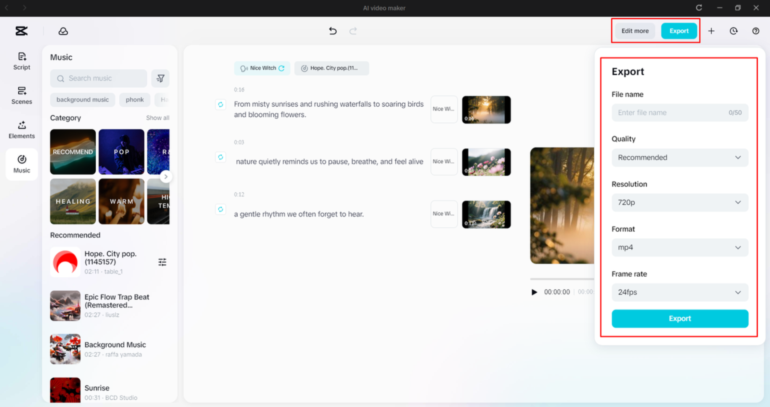 Exportieren eines Videos aus dem CapCut Desktop-Video-Editor