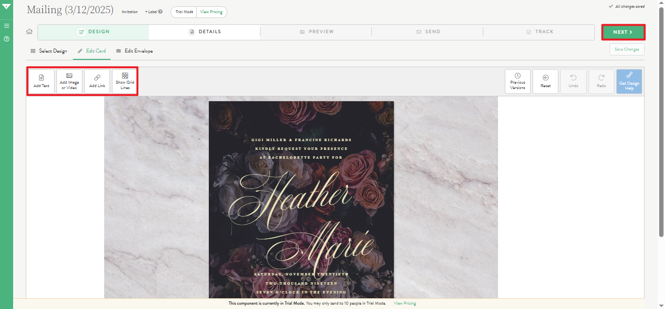 Customize your invite