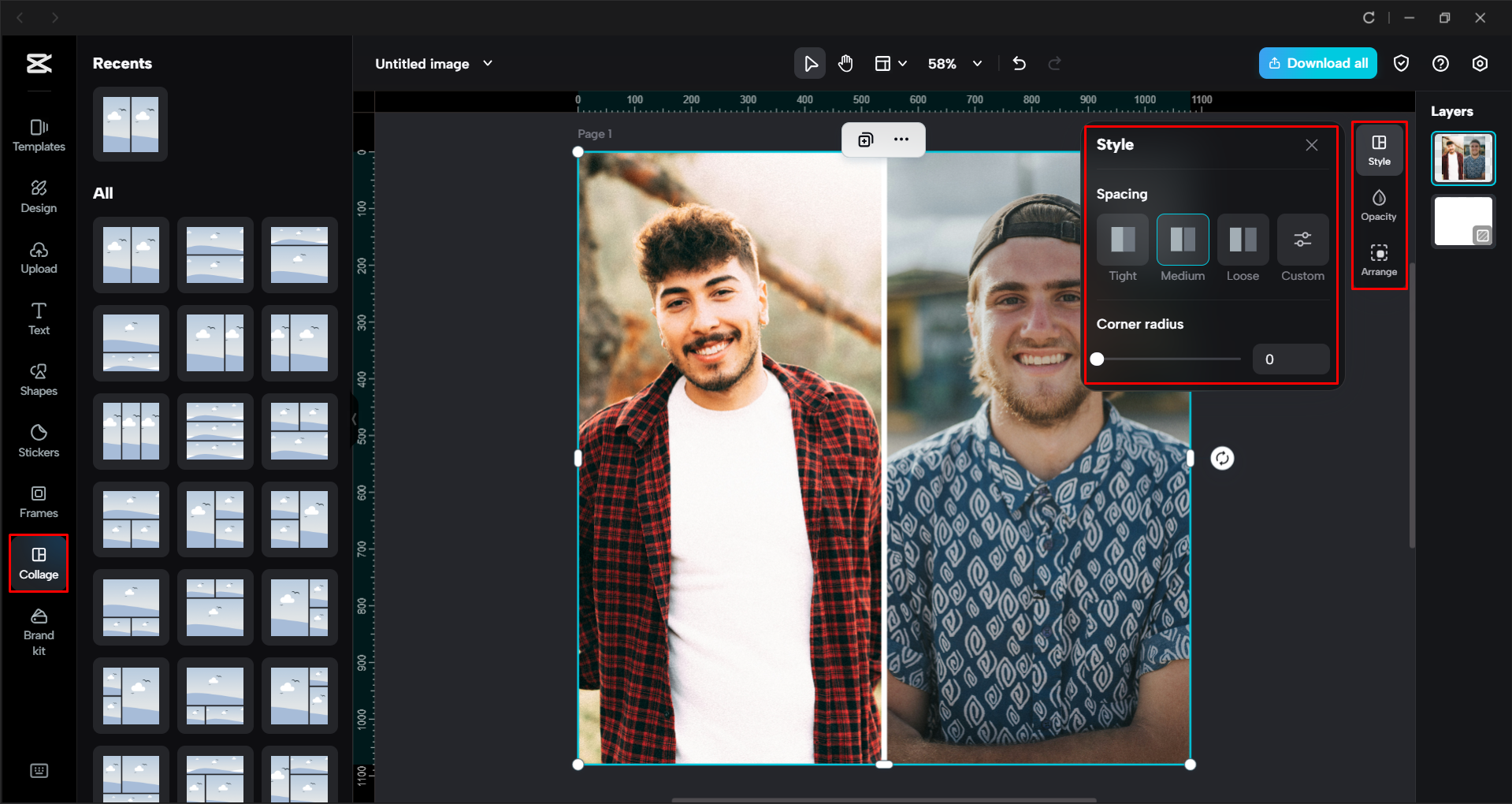 Combining two images together with the CapCut desktop video editor