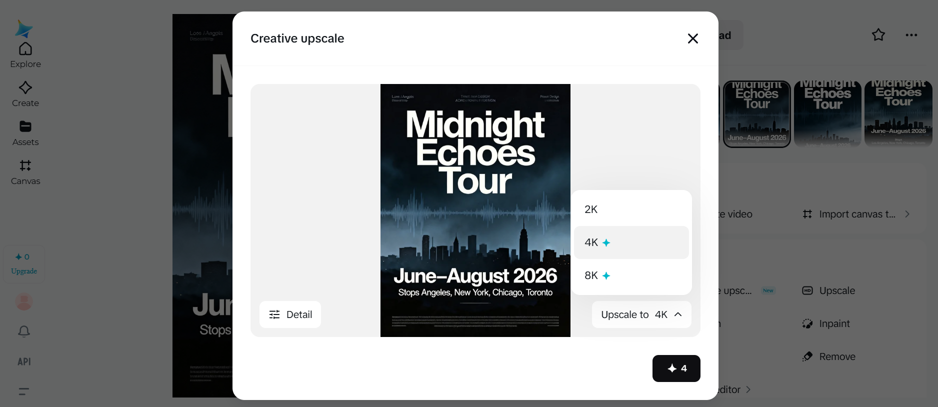 Función de IA de Dreamina: Escalado creativo