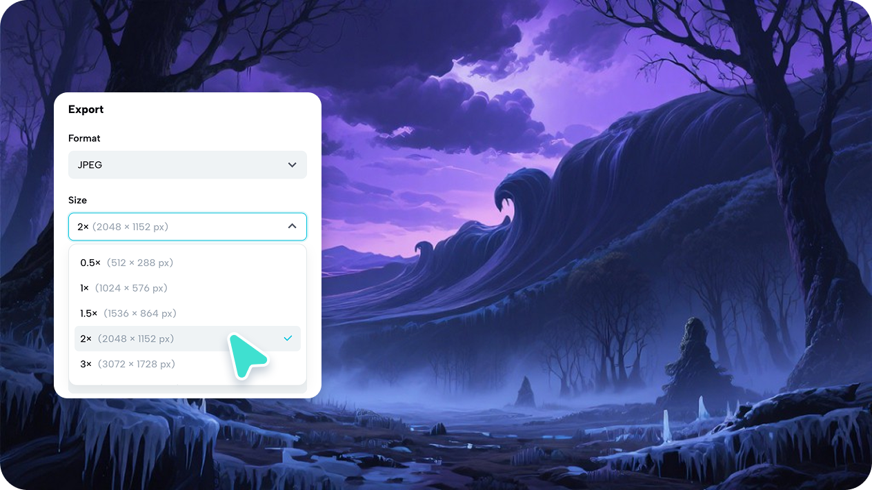 Spooky backgrounds can be exported in high-resolution