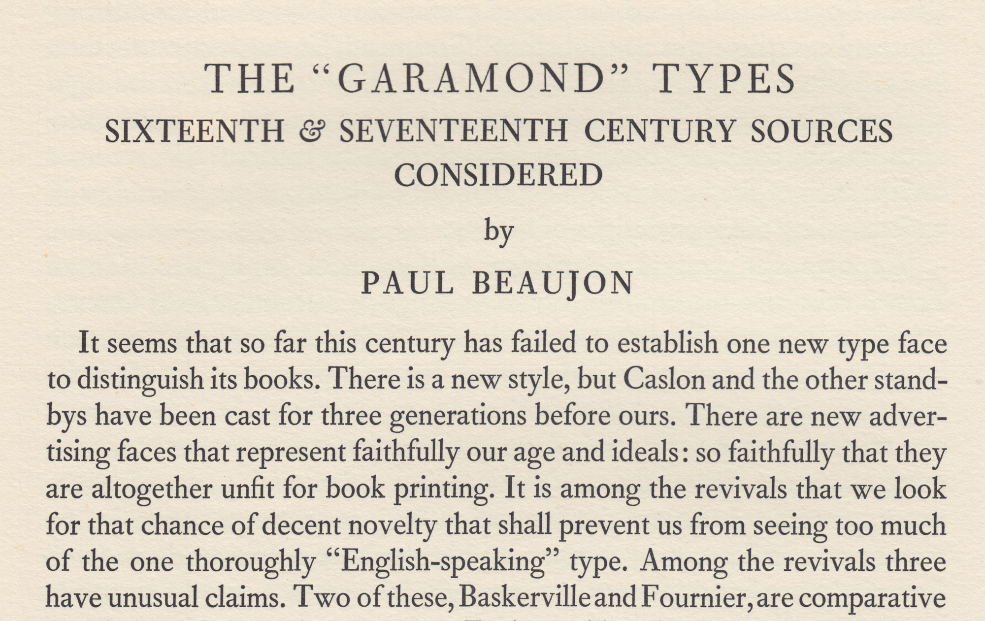 Regular Garamond font used in books