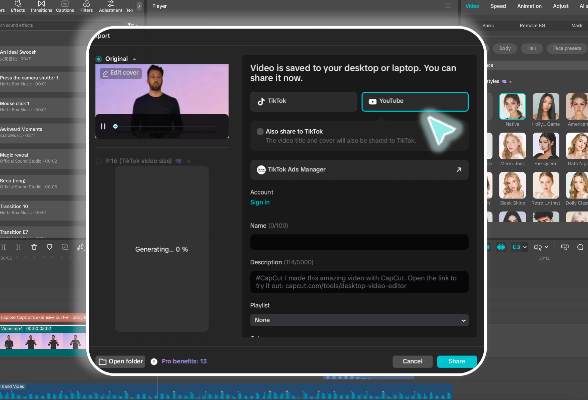 Export and share your video with CapCut online video editor