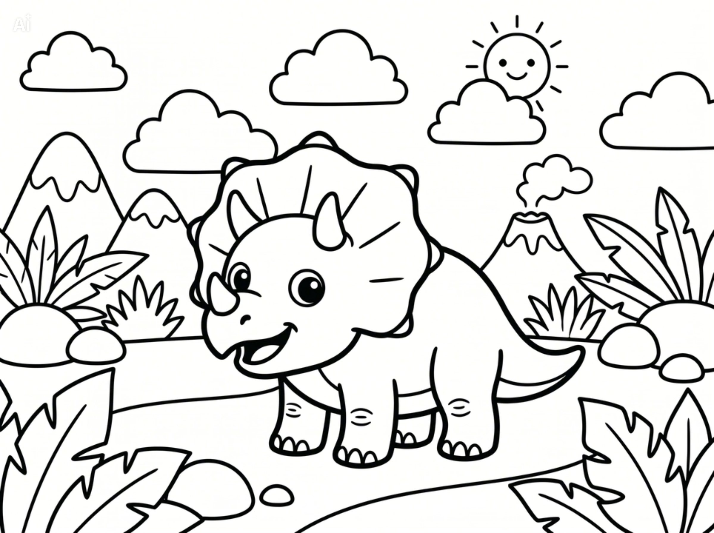 Dinossauro infantil para colorir