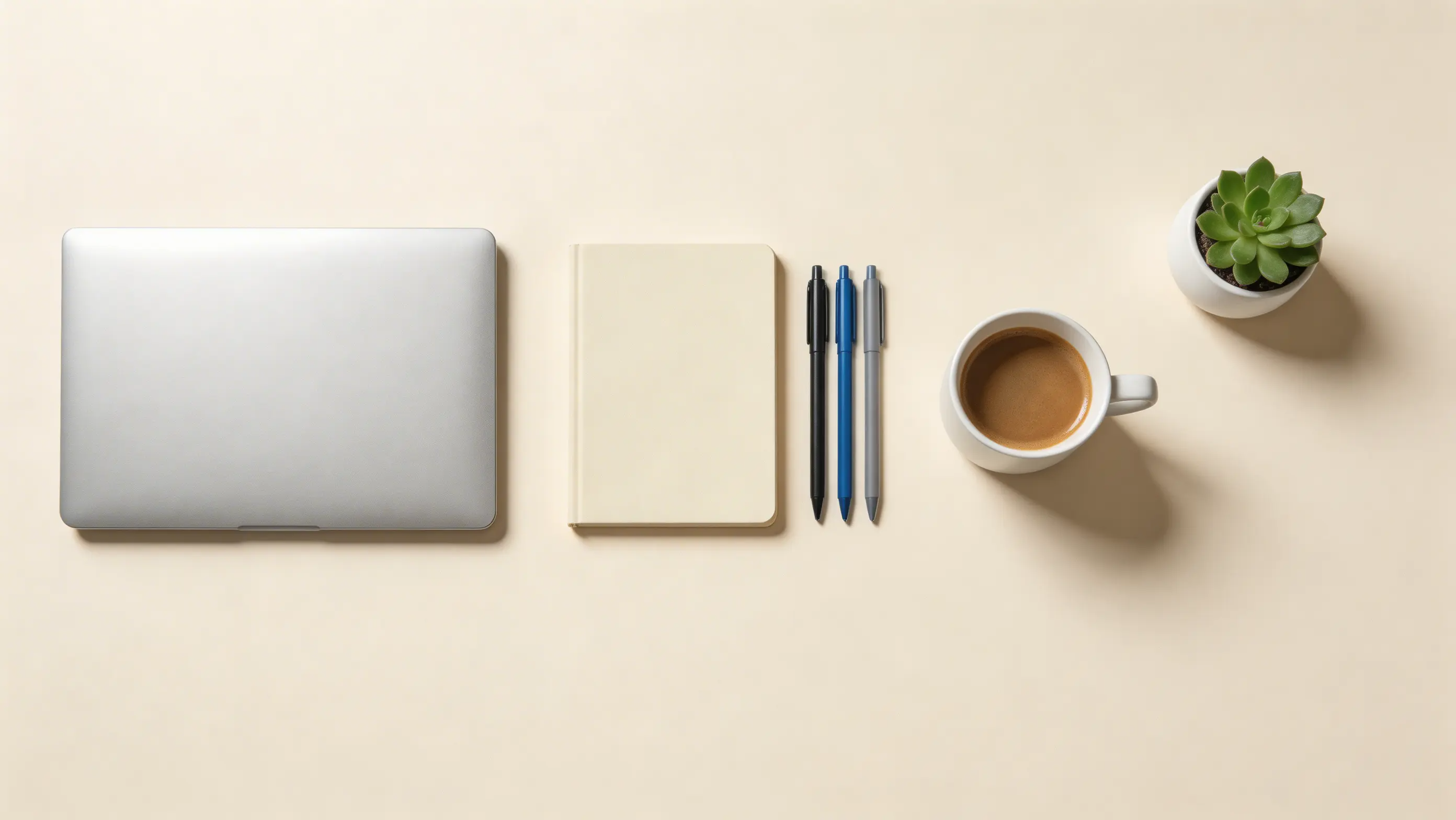 Persediaan ruang kerja minimalis atas ke bawah