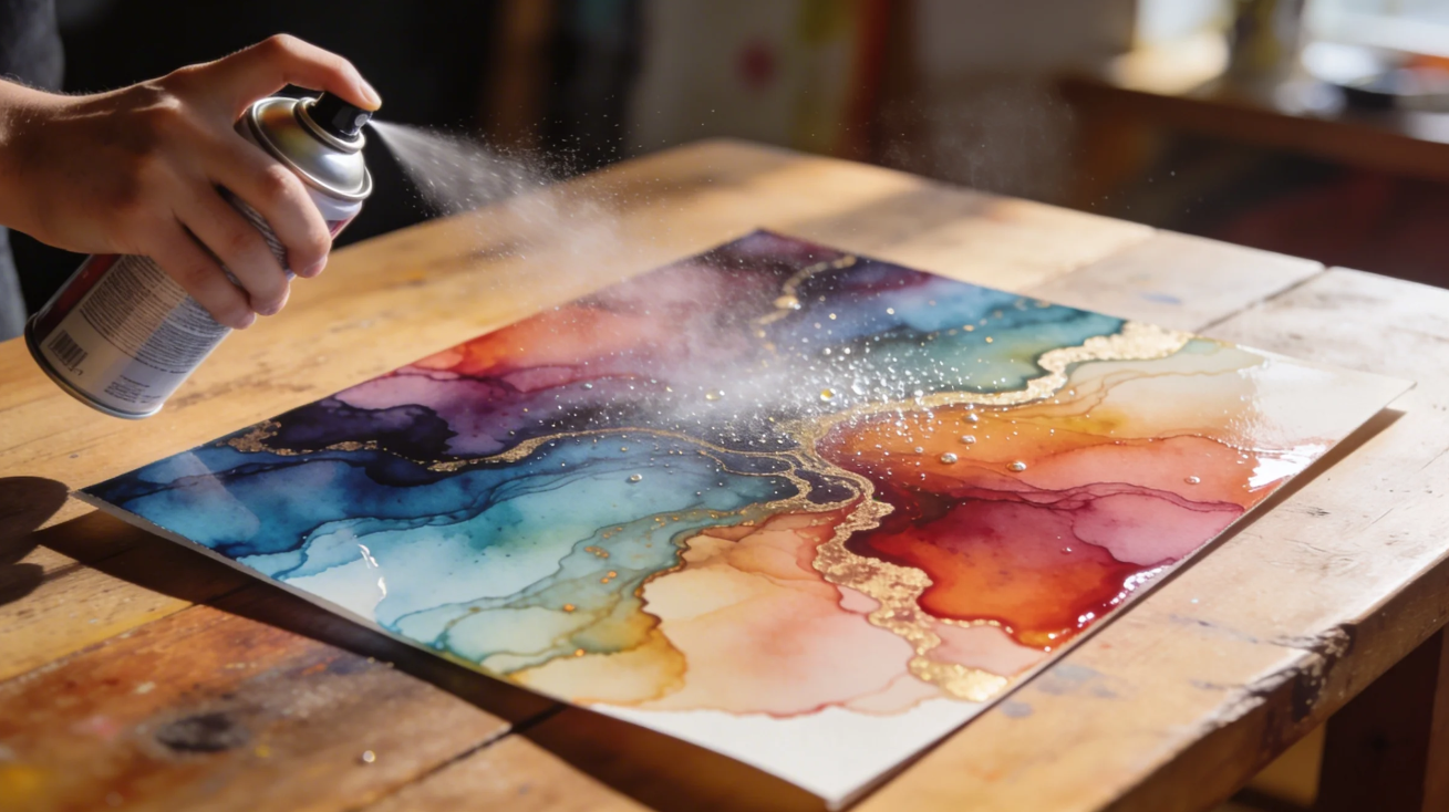 Déjalo secar y sella la obra de arte.