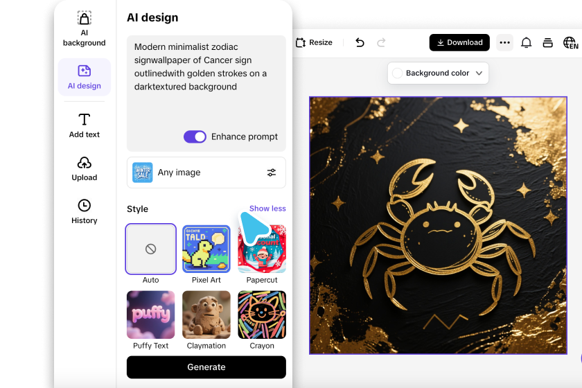 Create a zodiac sign wallpaper