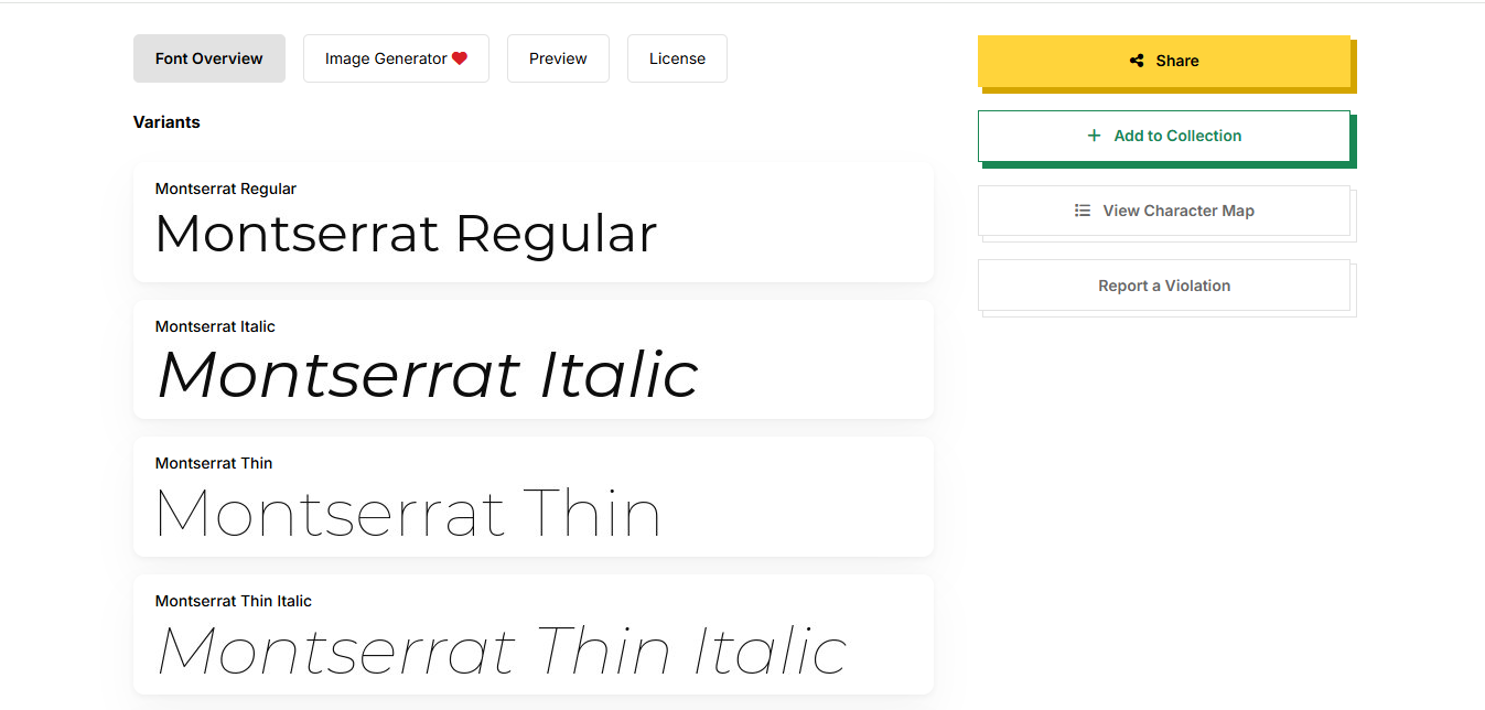 Інтерфейс завантаження шрифтів - надійна платформа для отримання жирного шрифту Montserrat