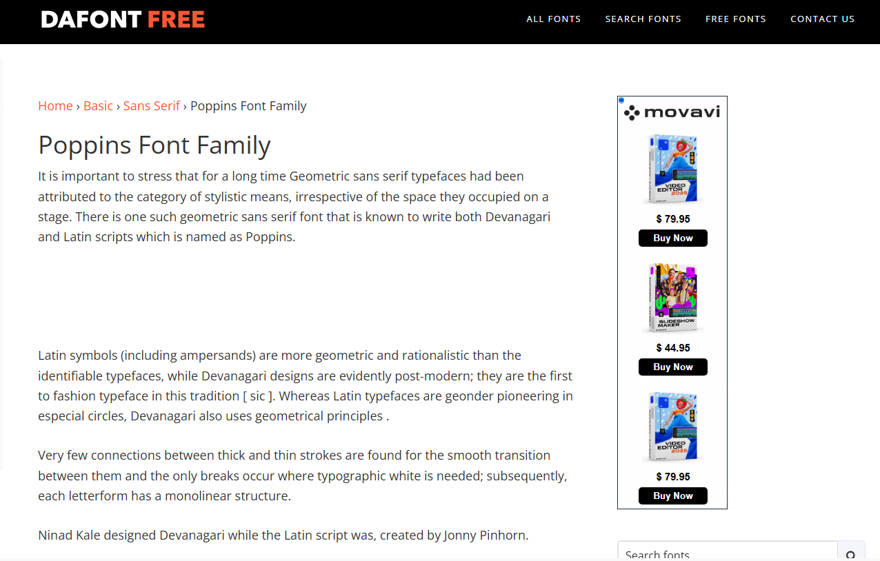 Fonte Dafont Poppins