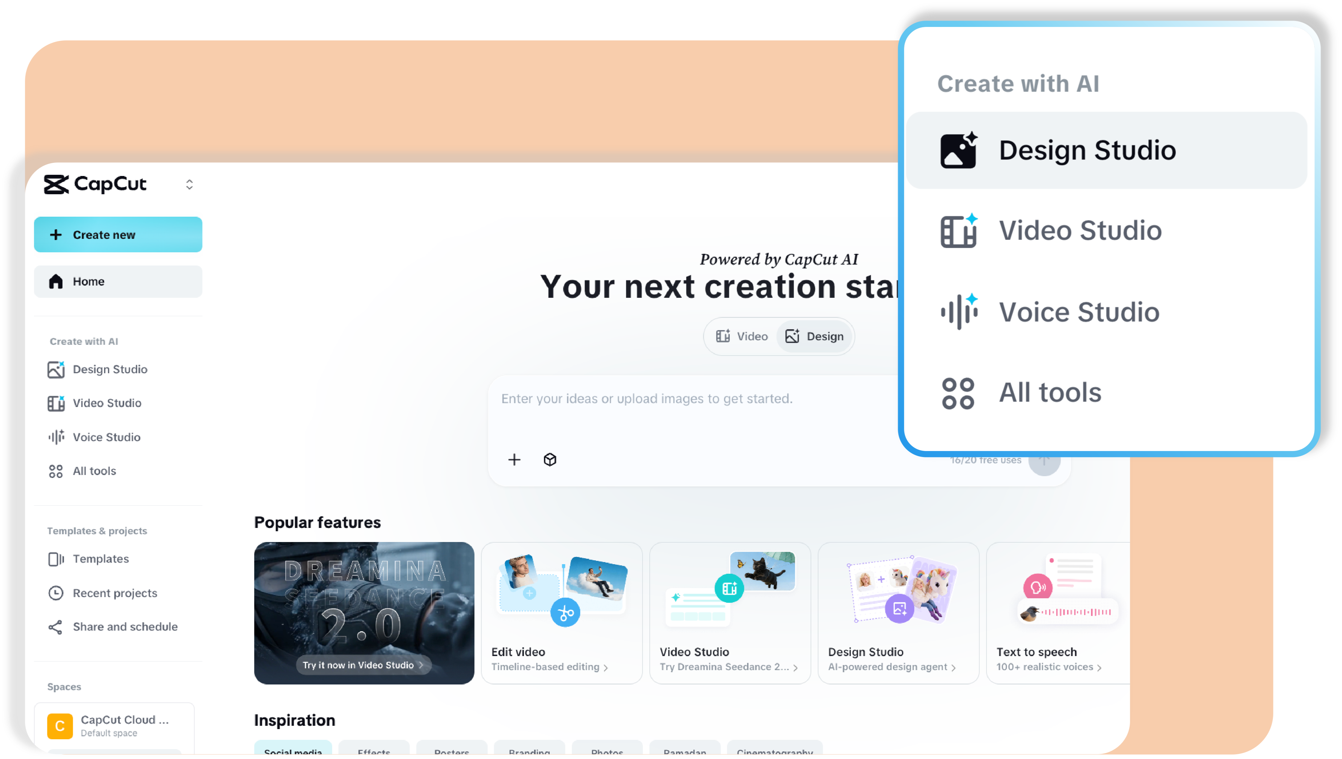 Open CapCut Design Studio